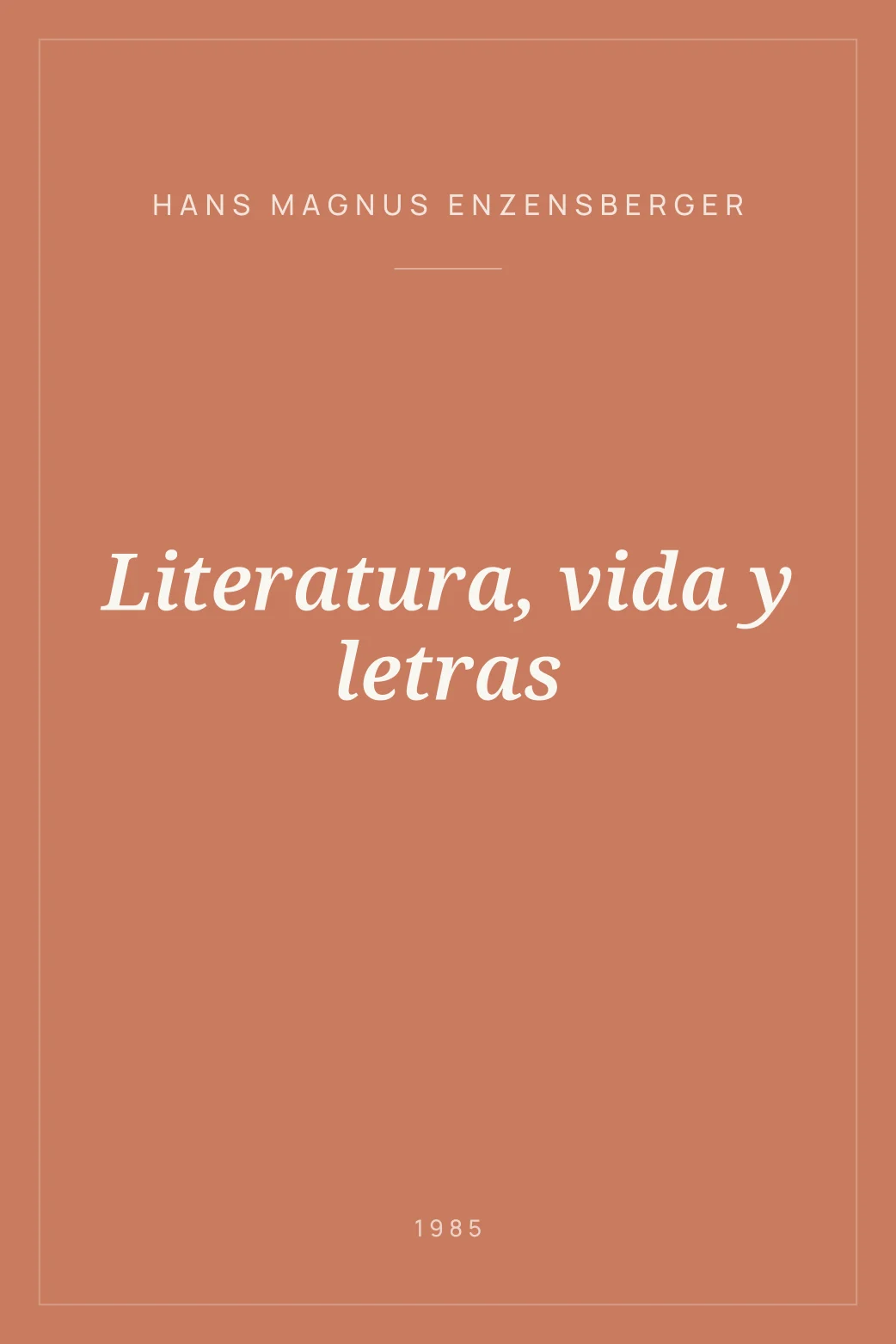 Portada de Literatura, vida y letras