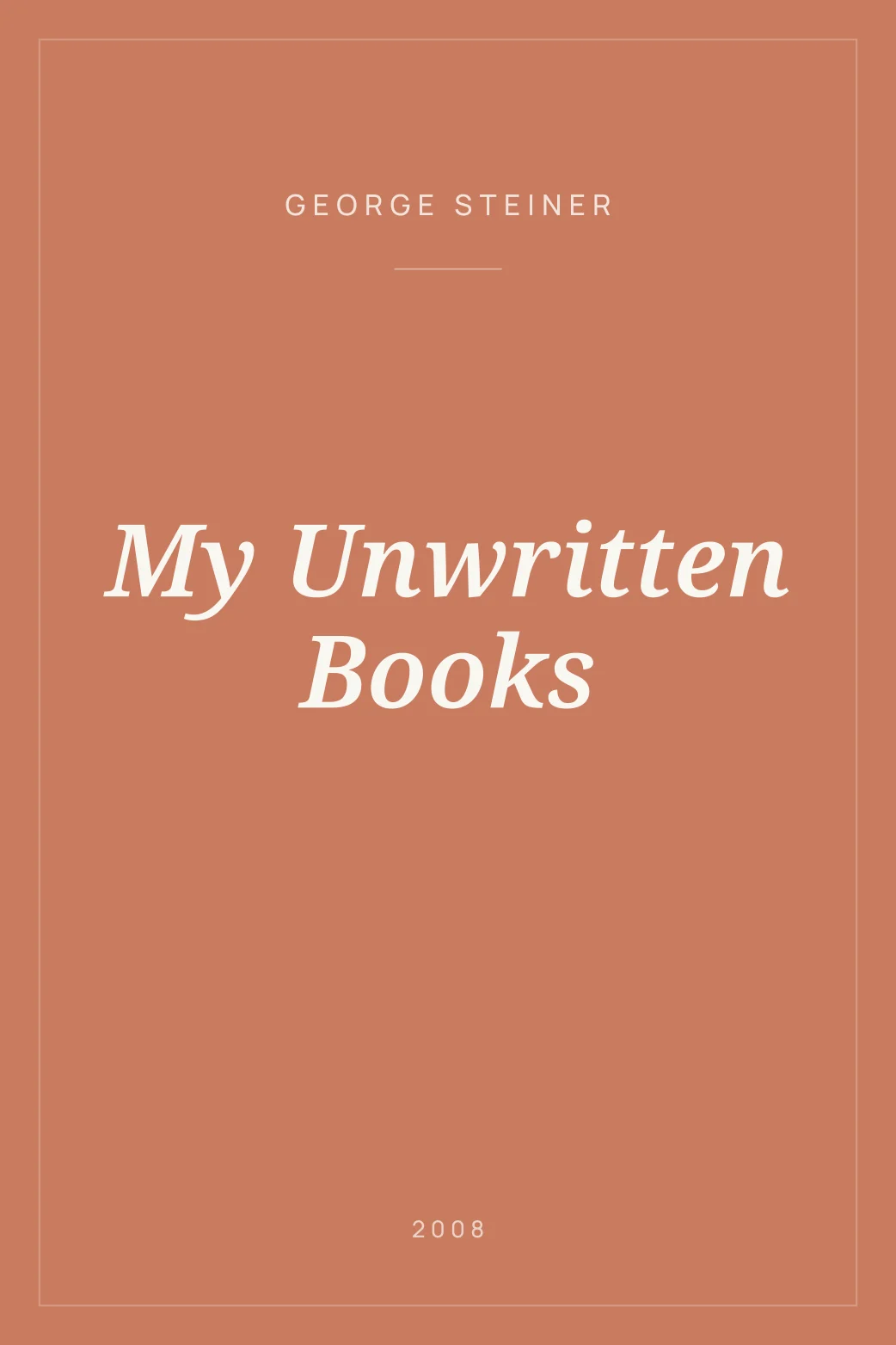 Portada de My Unwritten Books