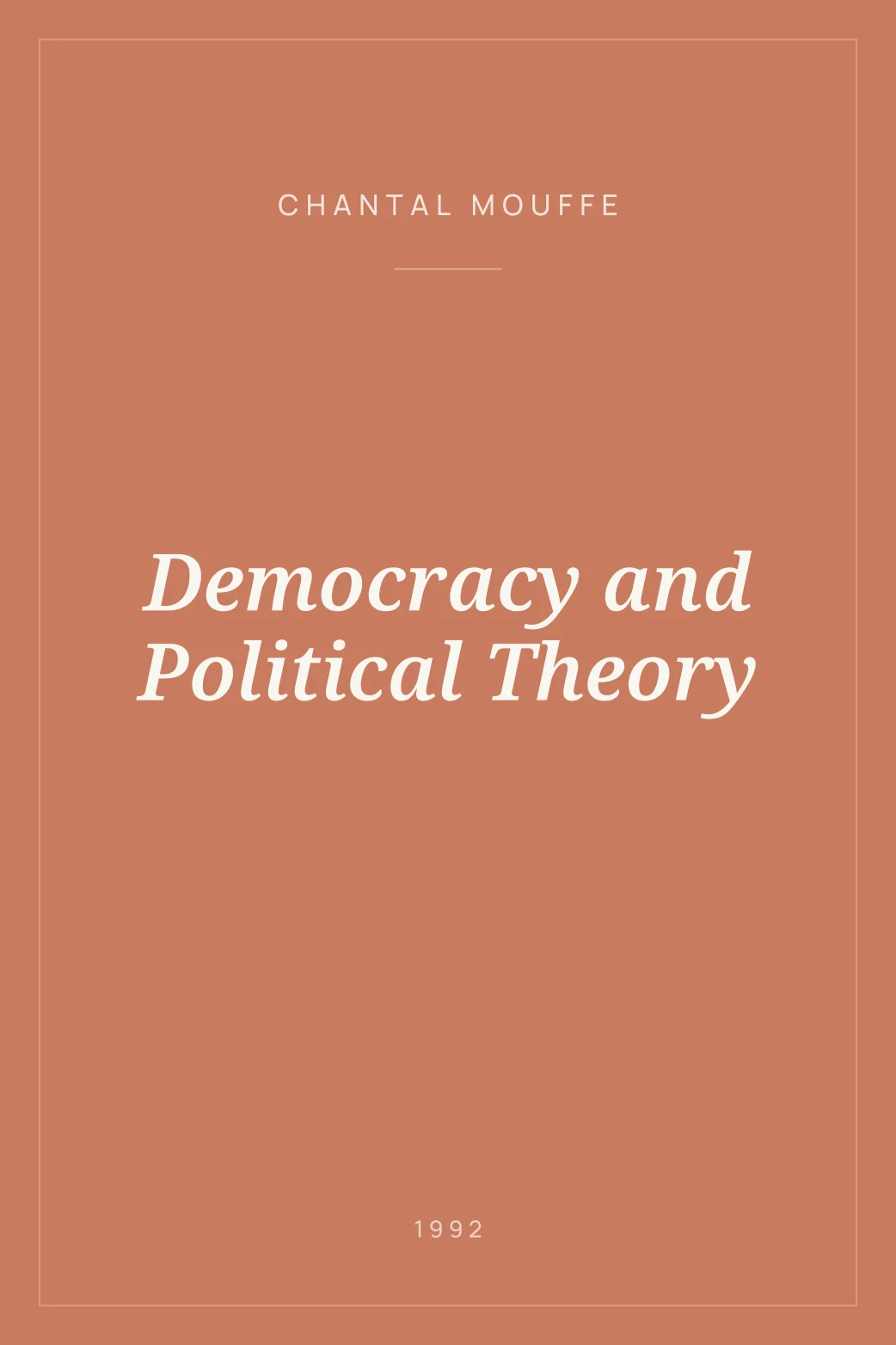 Portada de Democracy and Political Theory