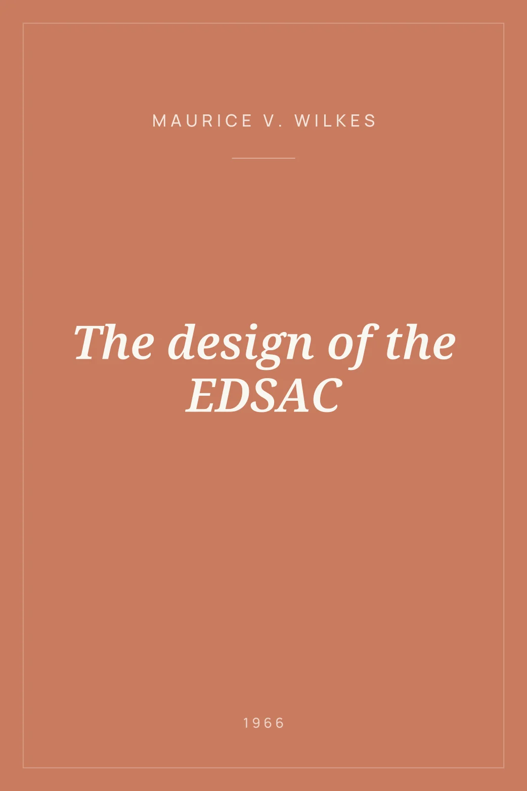 Portada de The design of the EDSAC