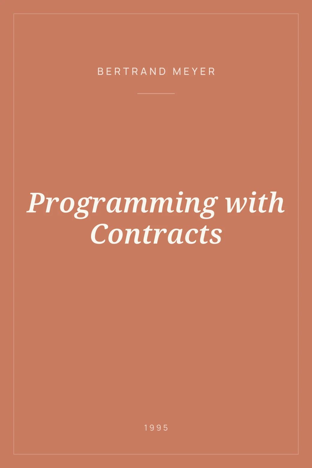 Portada de Programming with Contracts