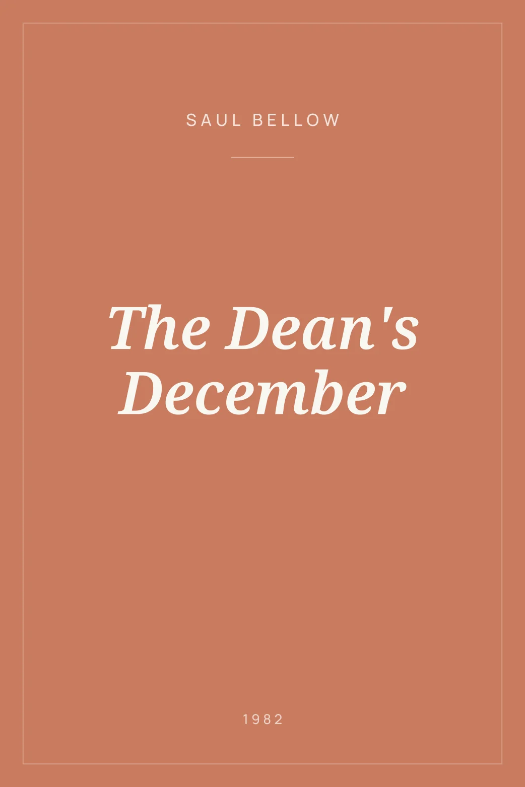 Portada de The Dean's December