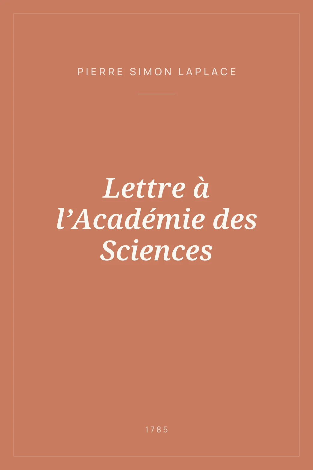 Portada de Lettre à l’Académie des Sciences