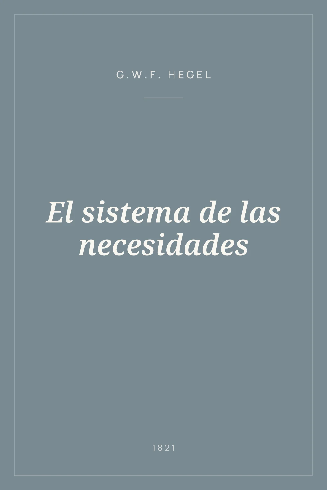 Portada de El sistema de las necesidades