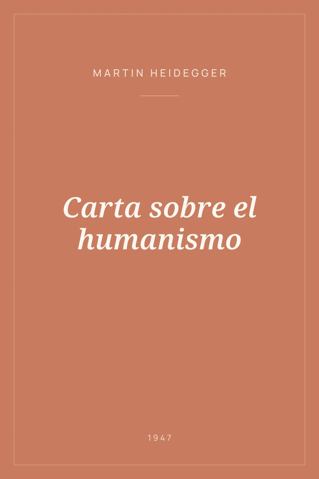 Portada de Carta sobre el humanismo