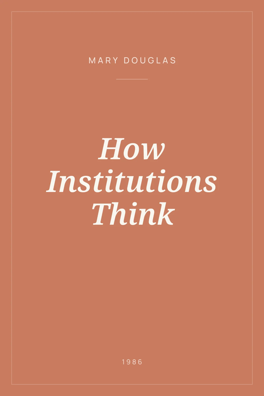 Portada de How Institutions Think