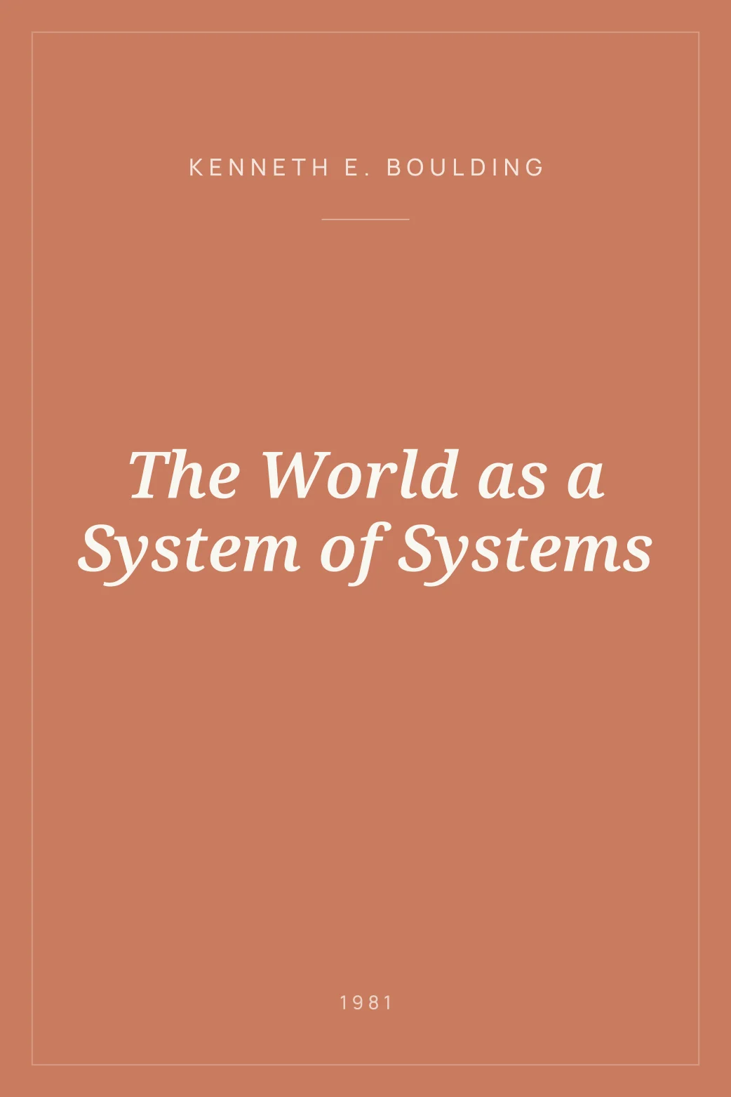 Portada de The World as a System of Systems