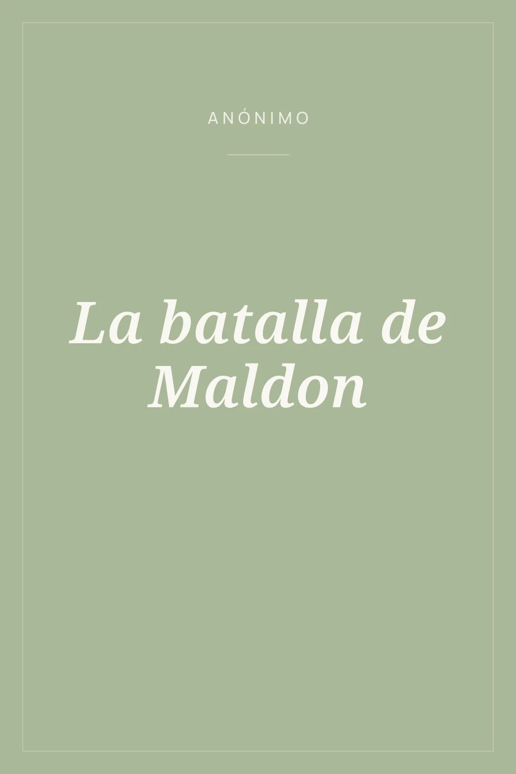 Portada de La batalla de Maldon