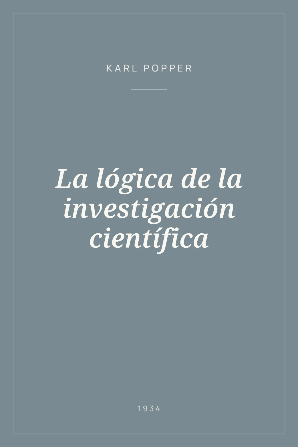Portada de La lógica de la investigación científica