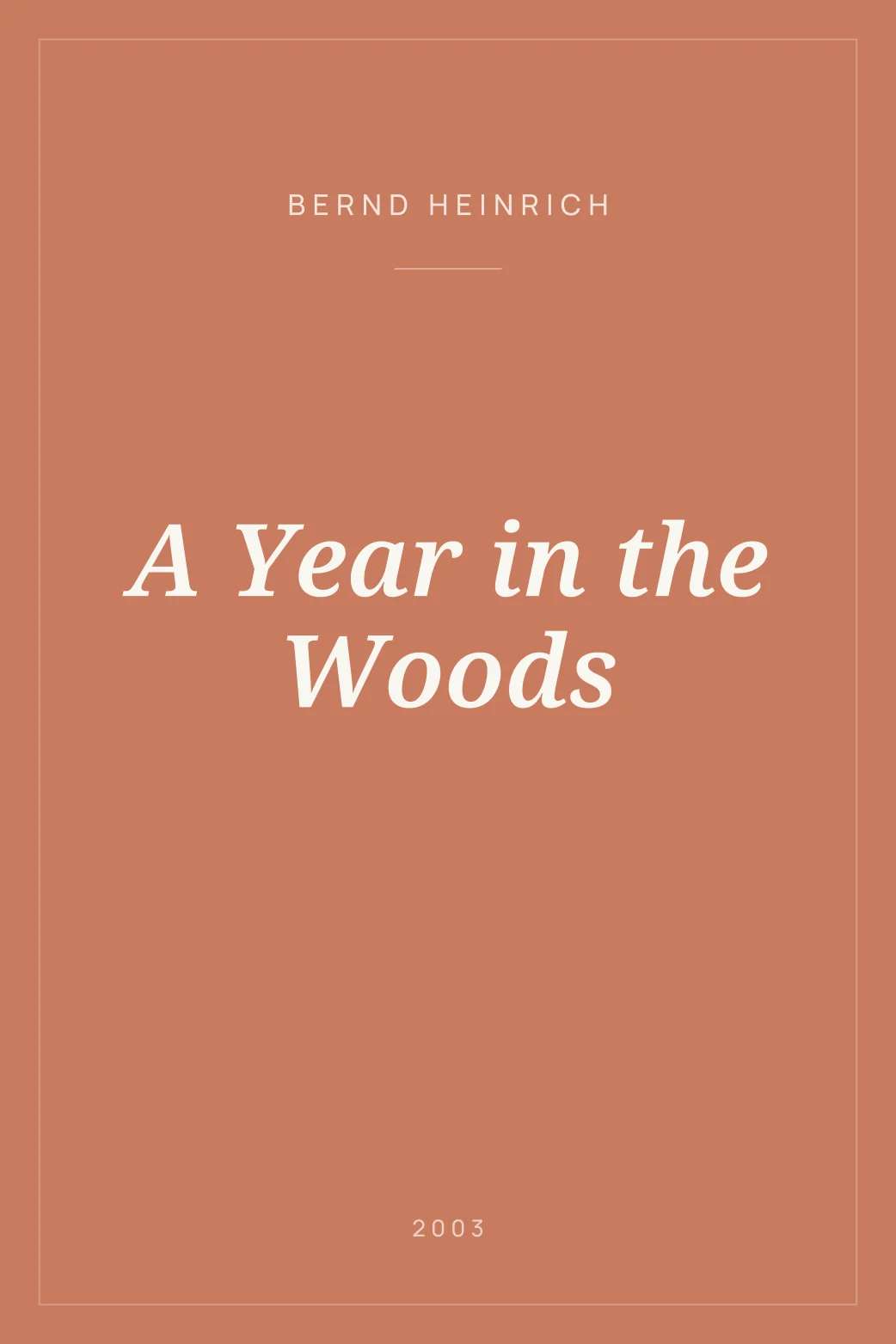 Portada de A Year in the Woods