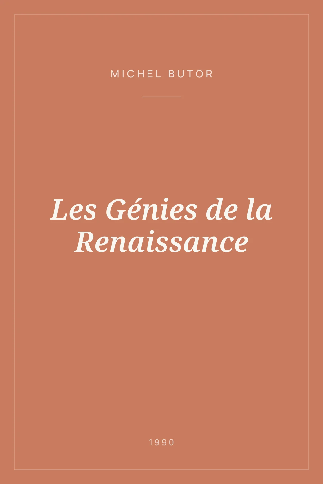 Portada de Les Génies de la Renaissance