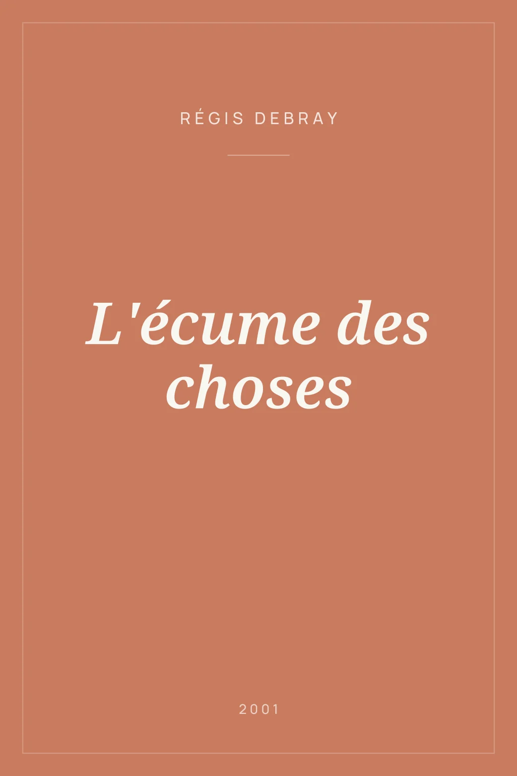Portada de L'écume des choses