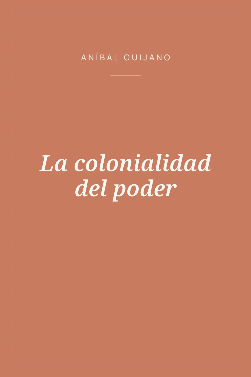 Portada de La colonialidad del poder