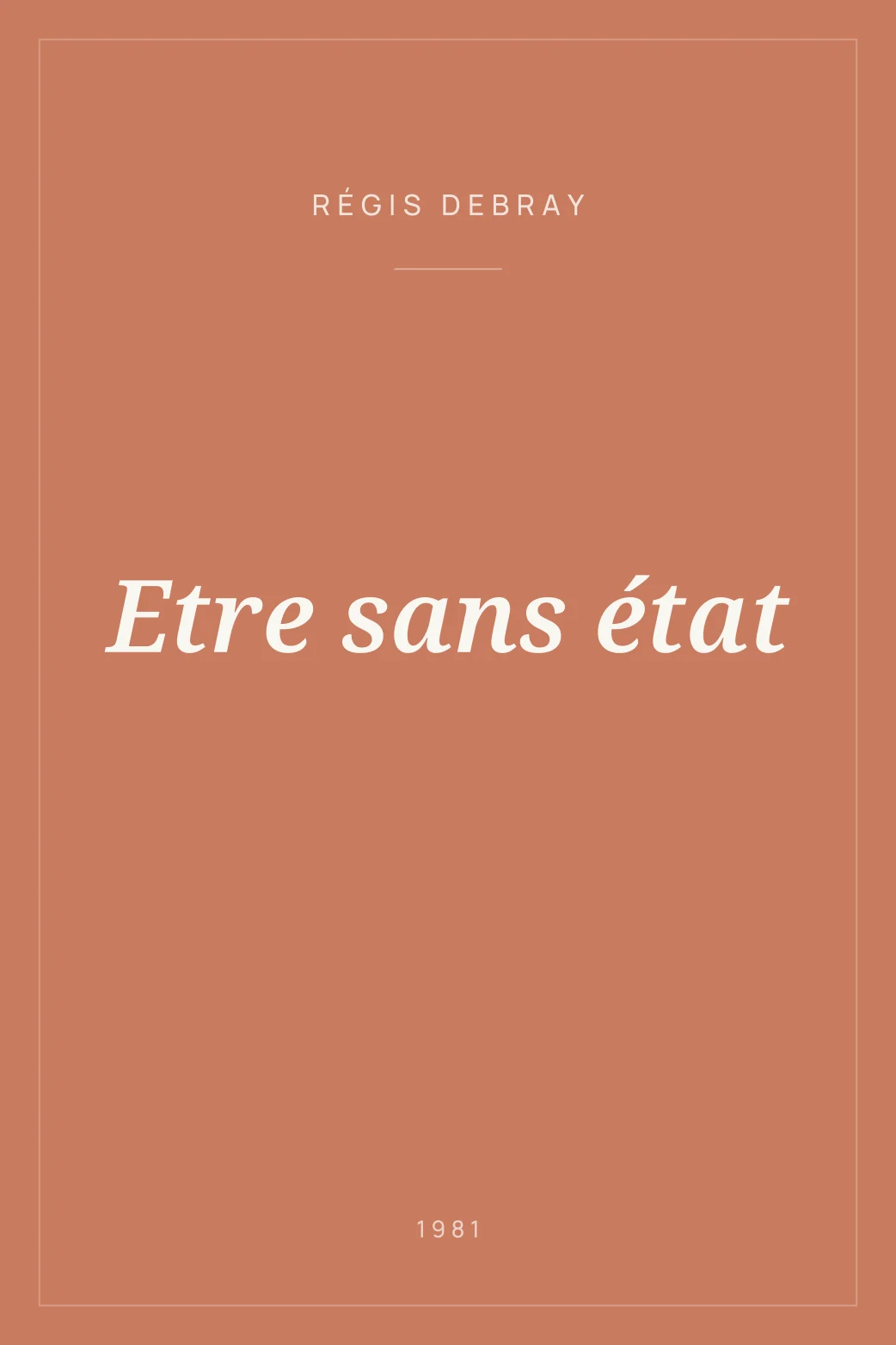 Portada de Etre sans état