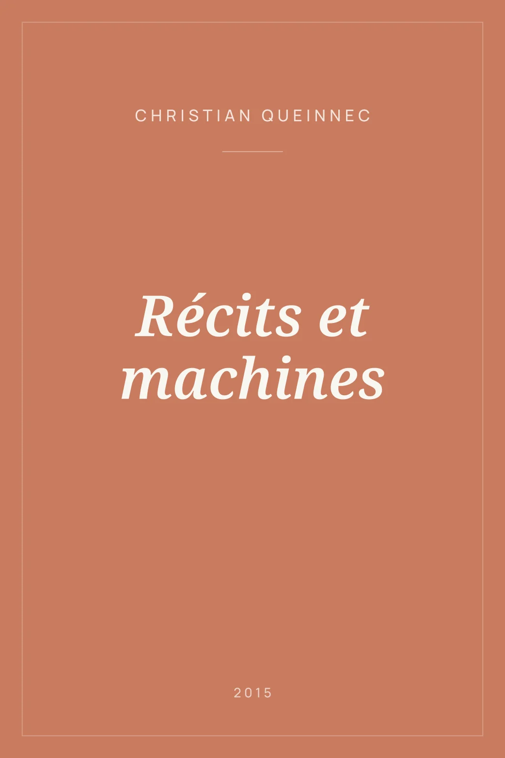 Portada de Récits et machines