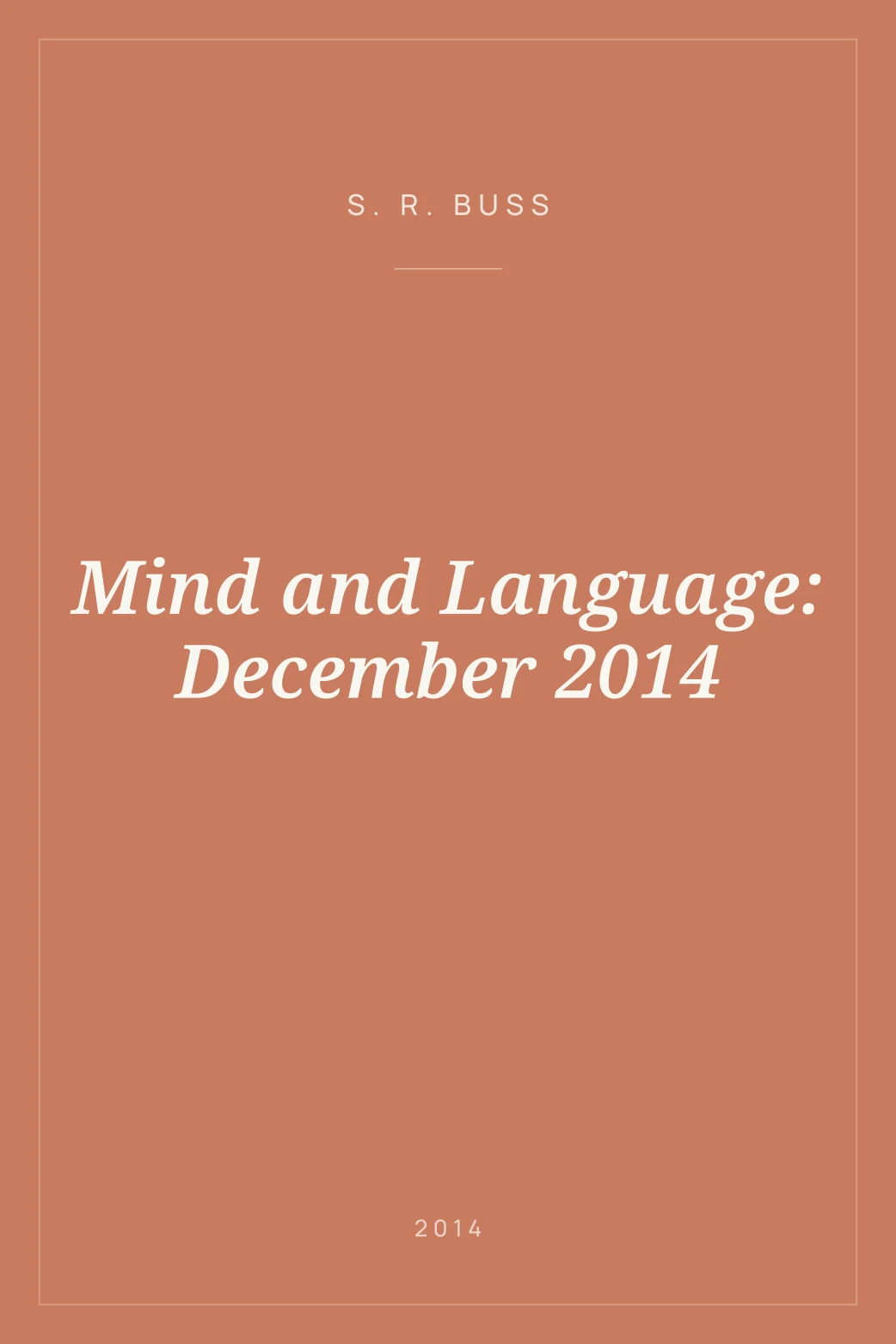 Portada de Mind and Language: December 2014
