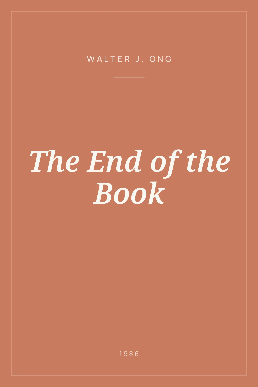 Portada de The End of the Book