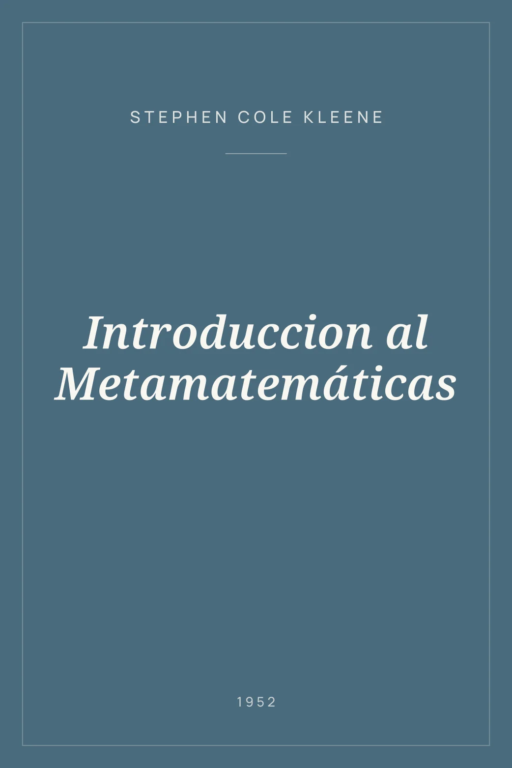 Portada de Introduccion al Metamatemáticas