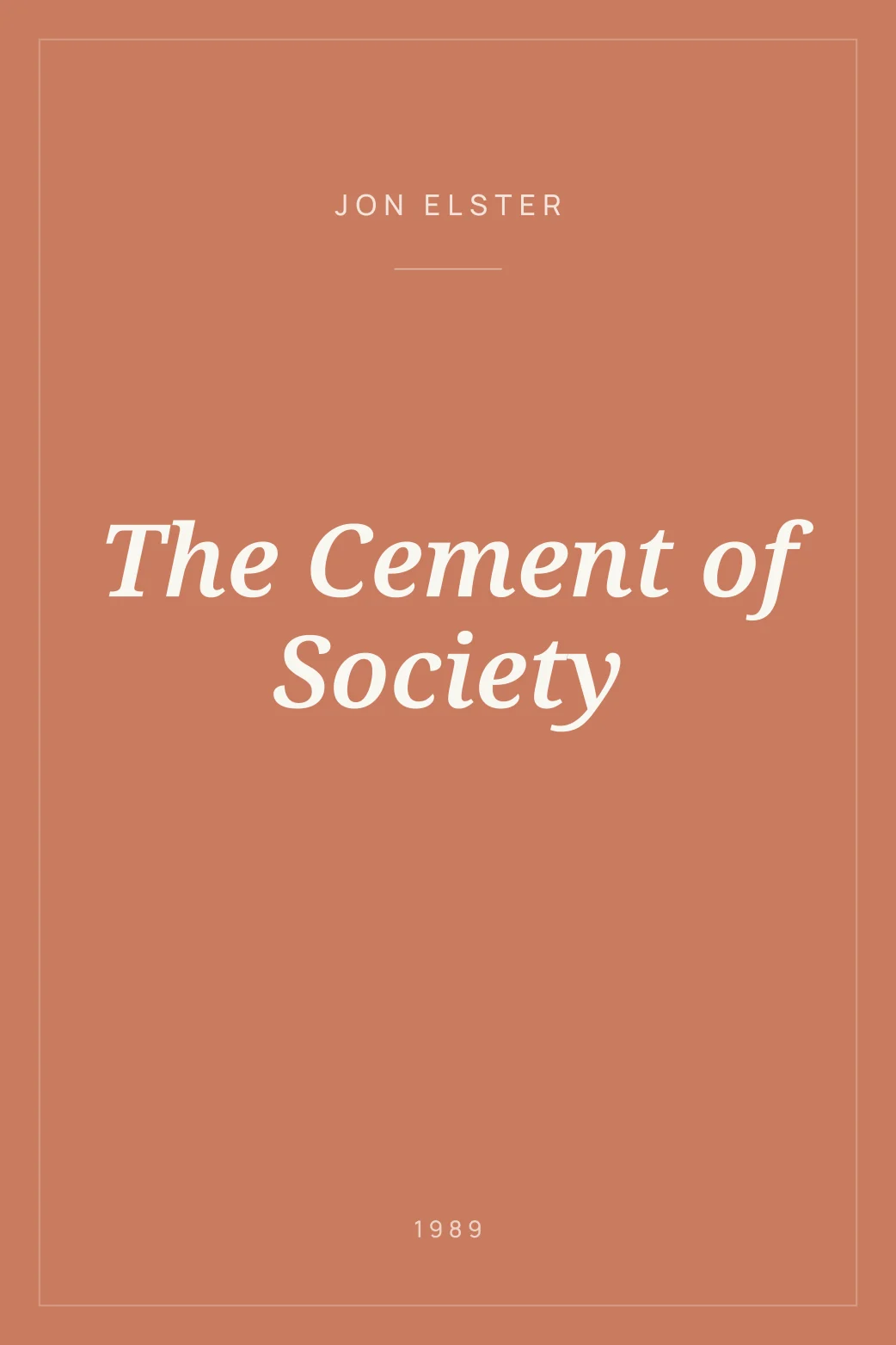 Portada de The Cement of Society