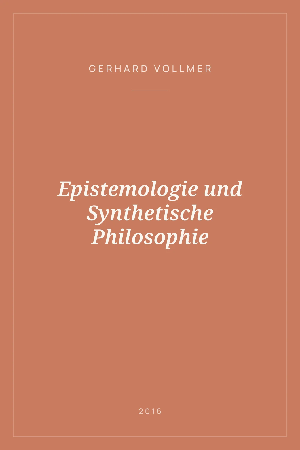Portada de Epistemologie und Synthetische Philosophie