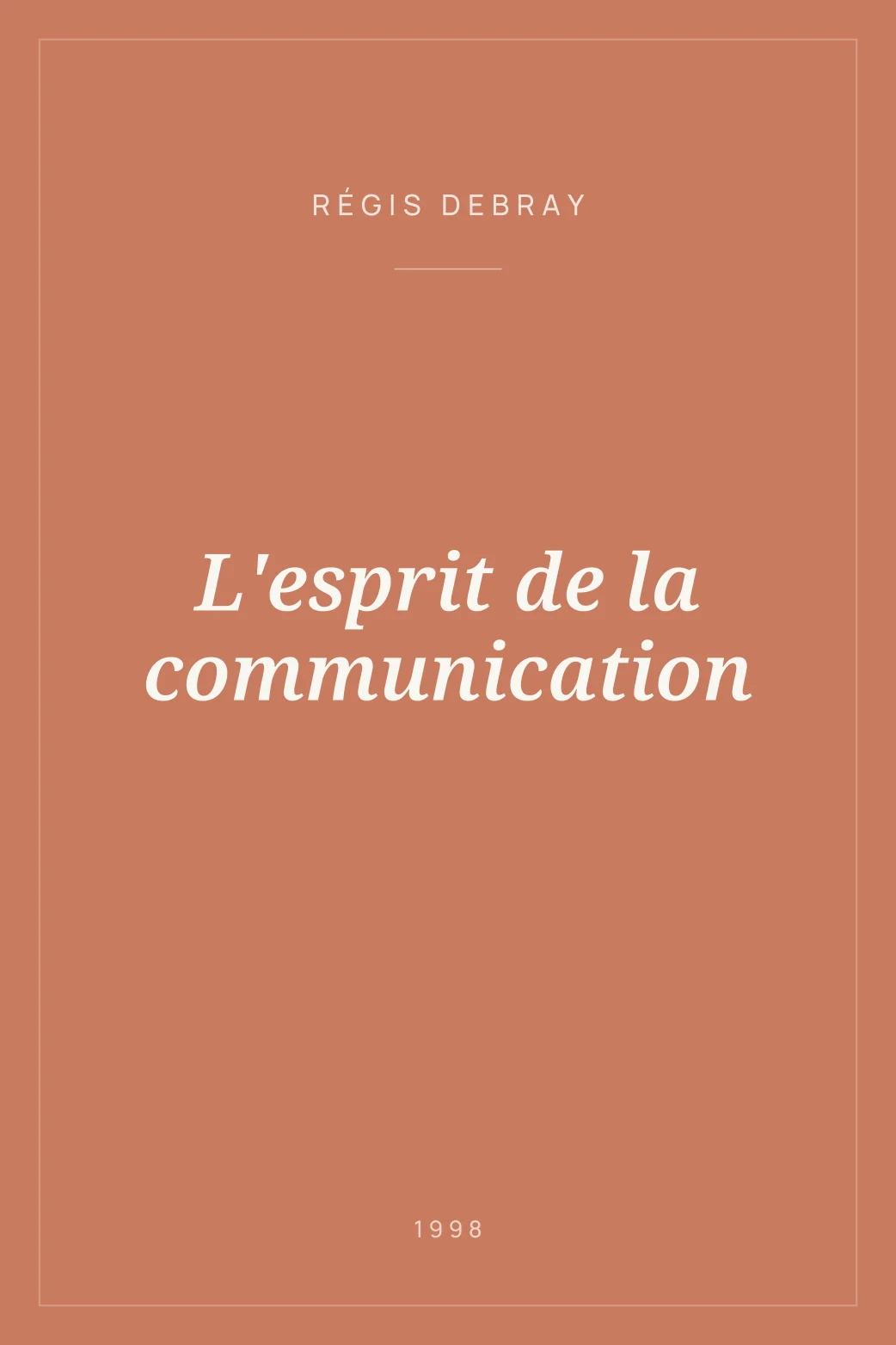 Portada de L'esprit de la communication
