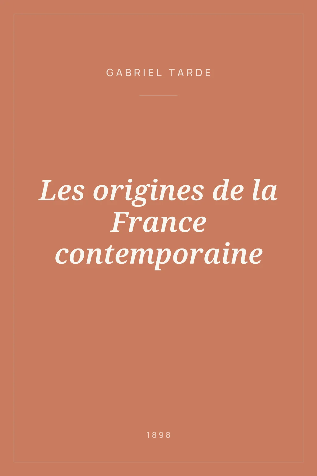 Portada de Les origines de la France contemporaine