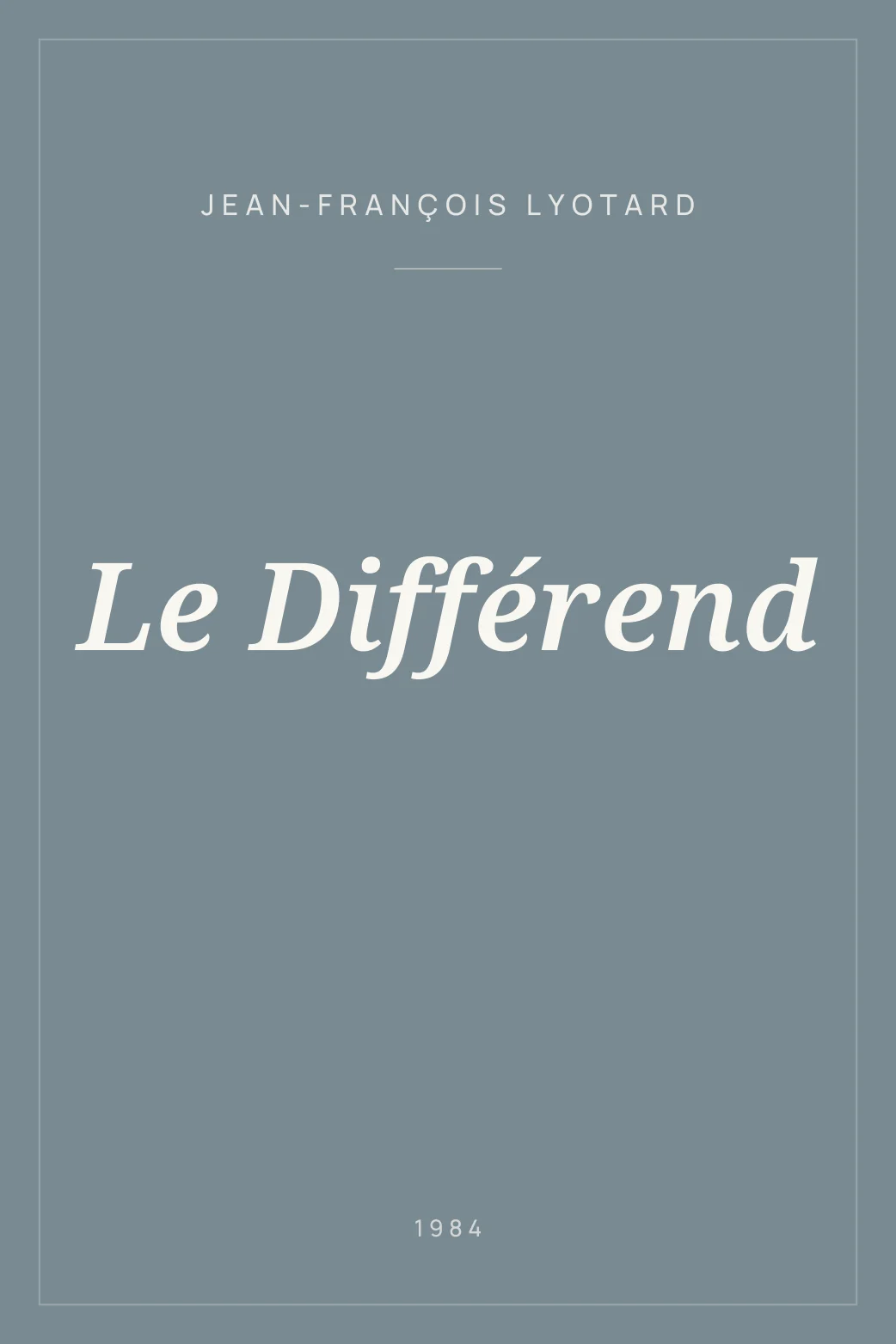 Portada de Le Différend