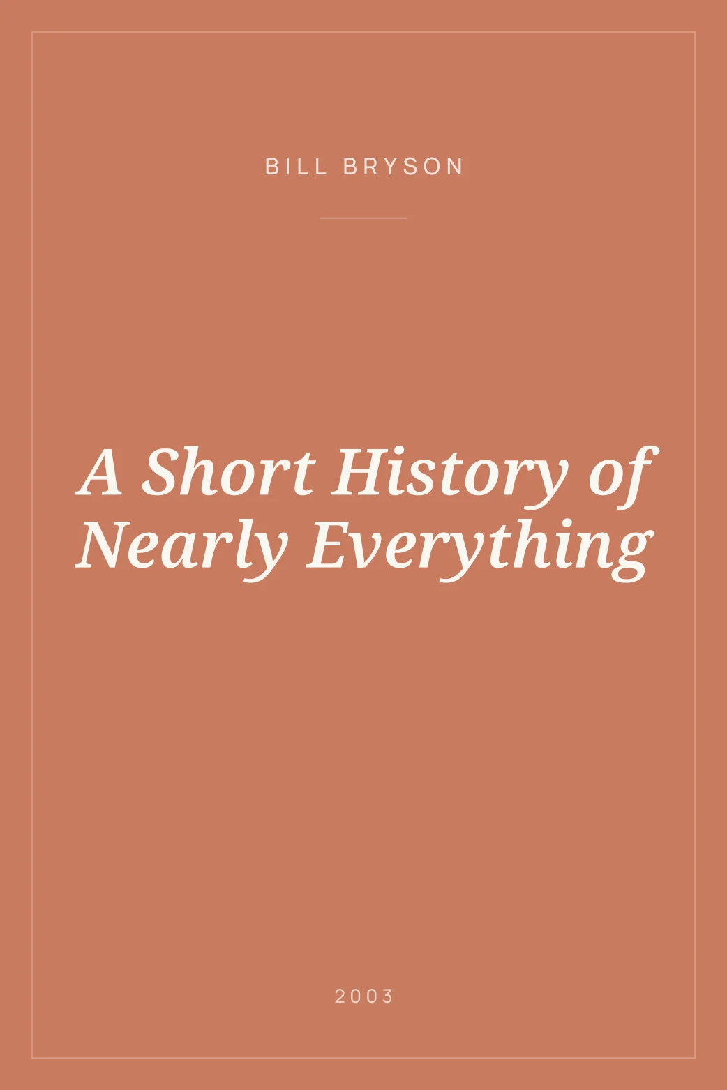 Portada de A Short History of Nearly Everything