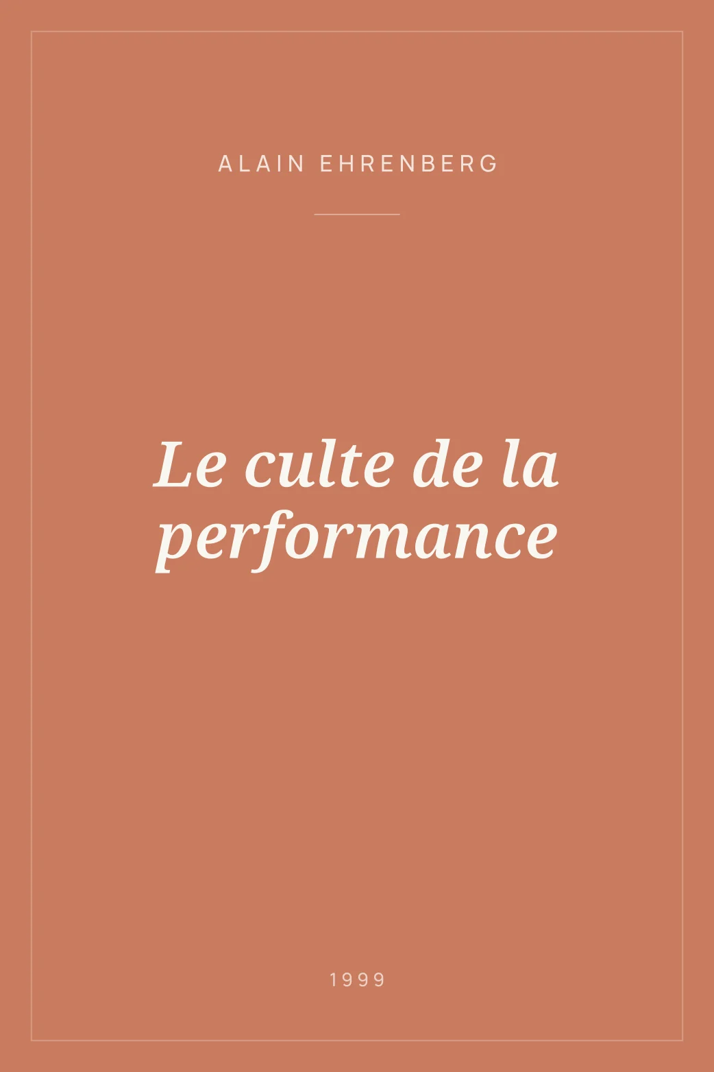Portada de Le culte de la performance