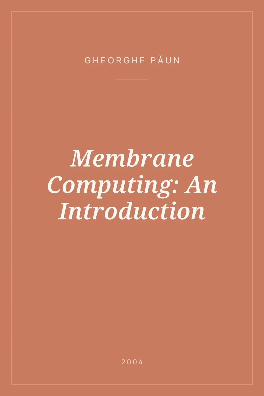 Portada de Membrane Computing: An Introduction