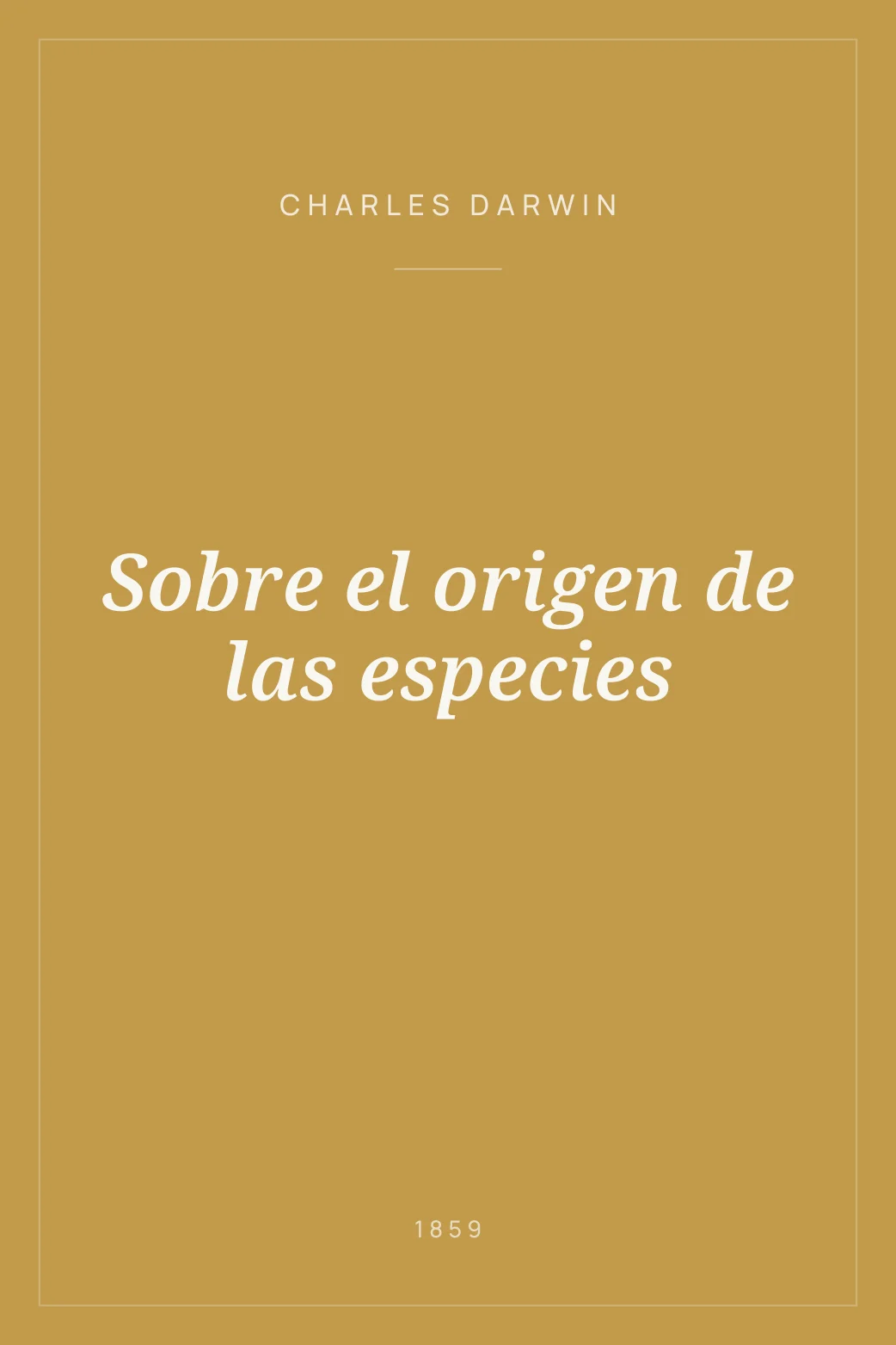 Portada de Sobre el origen de las especies