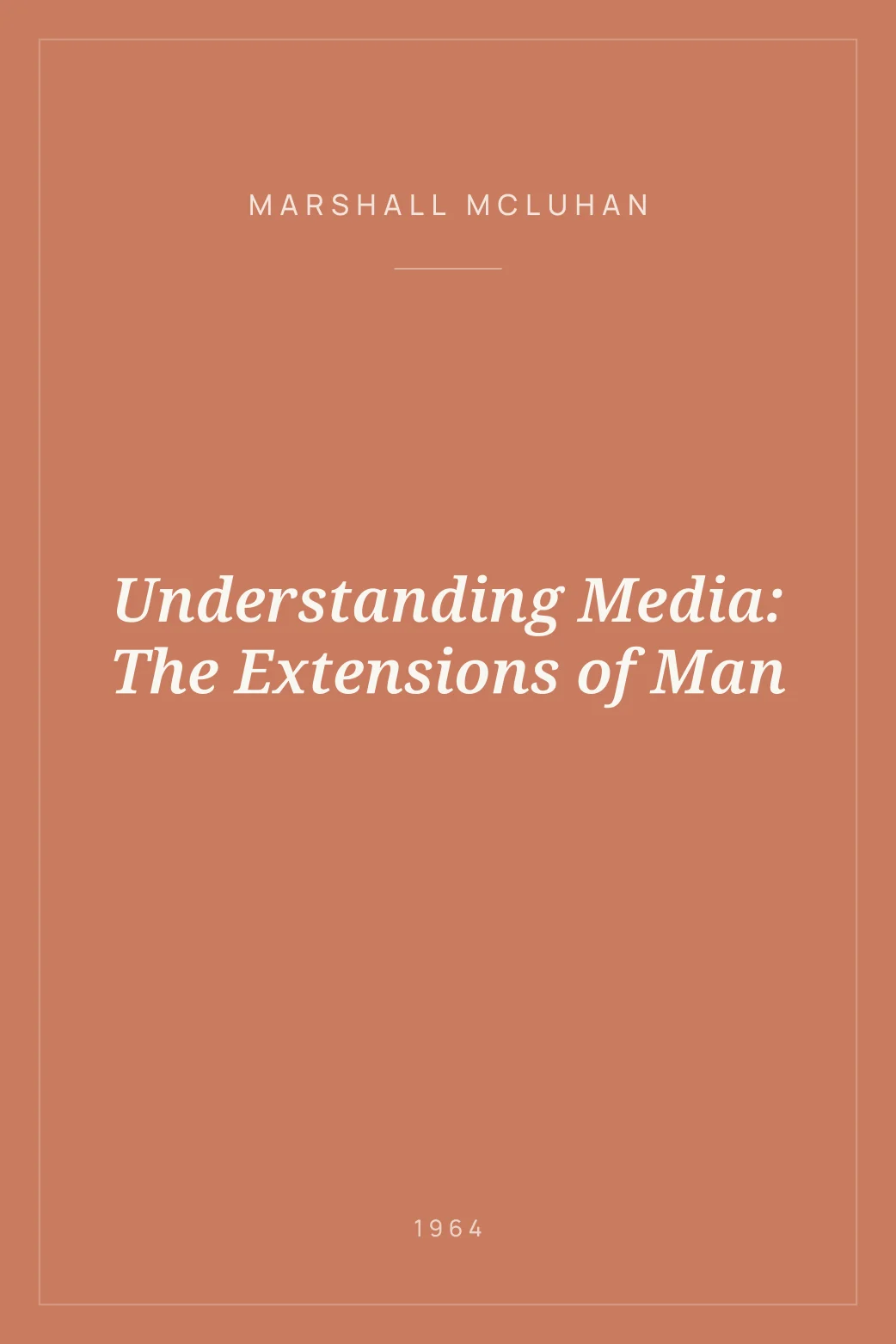Portada de Understanding Media: The Extensions of Man