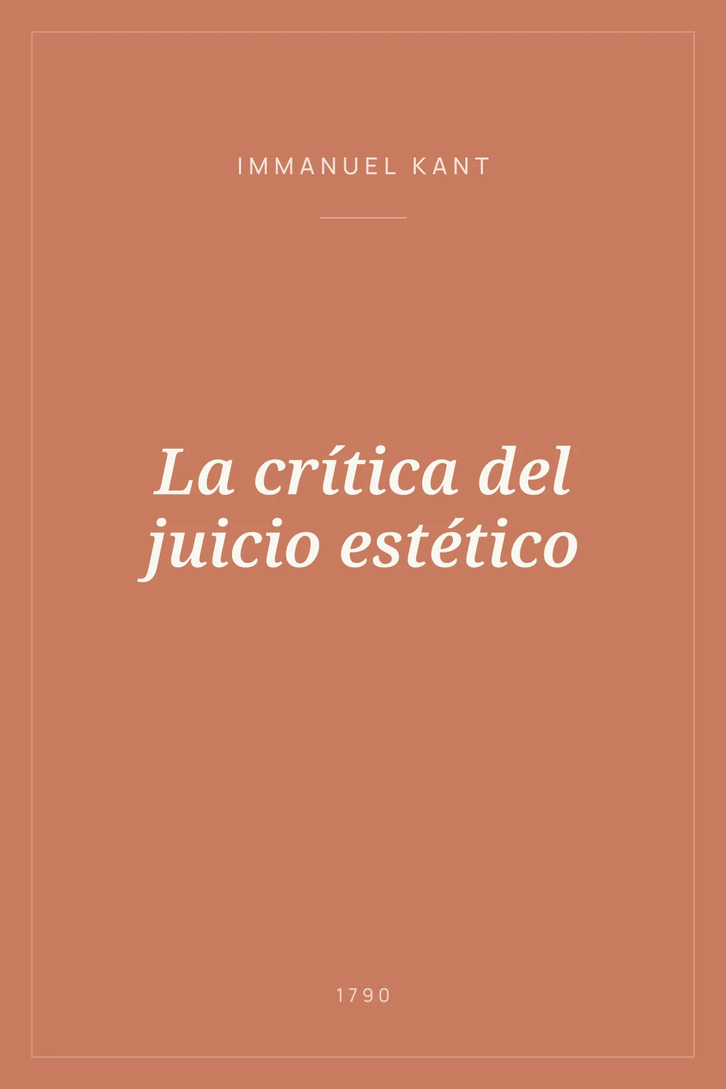 Portada de La crítica del juicio estético