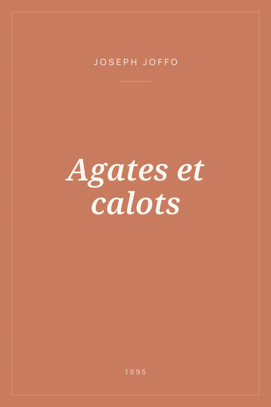 Portada de Agates et calots