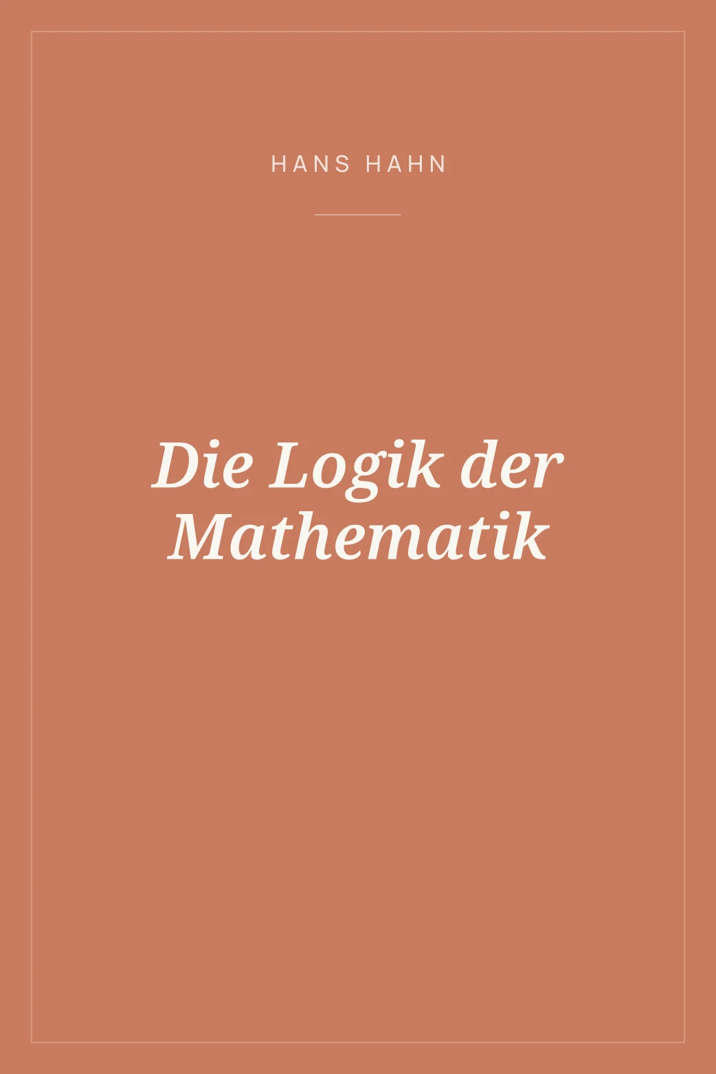 Portada de Die Logik der Mathematik