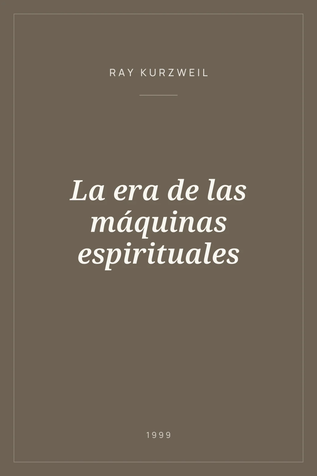 Portada de La era de las máquinas espirituales