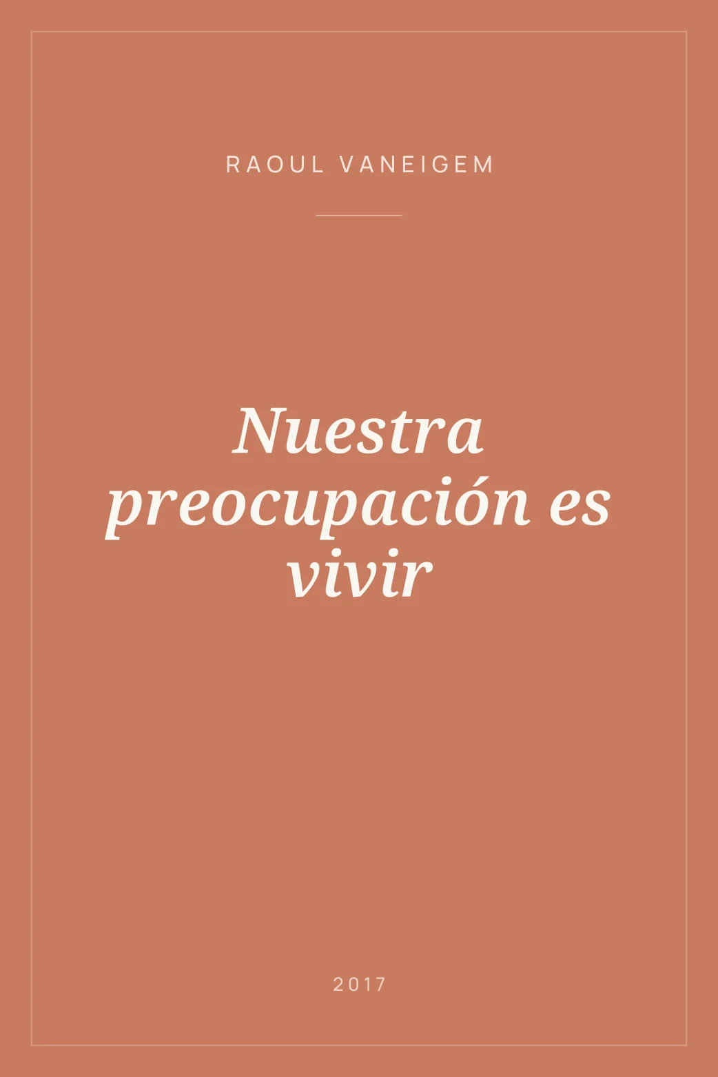 Portada de Nuestra preocupación es vivir