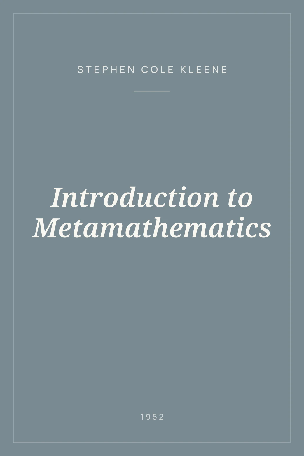 Portada de Introduction to Metamathematics