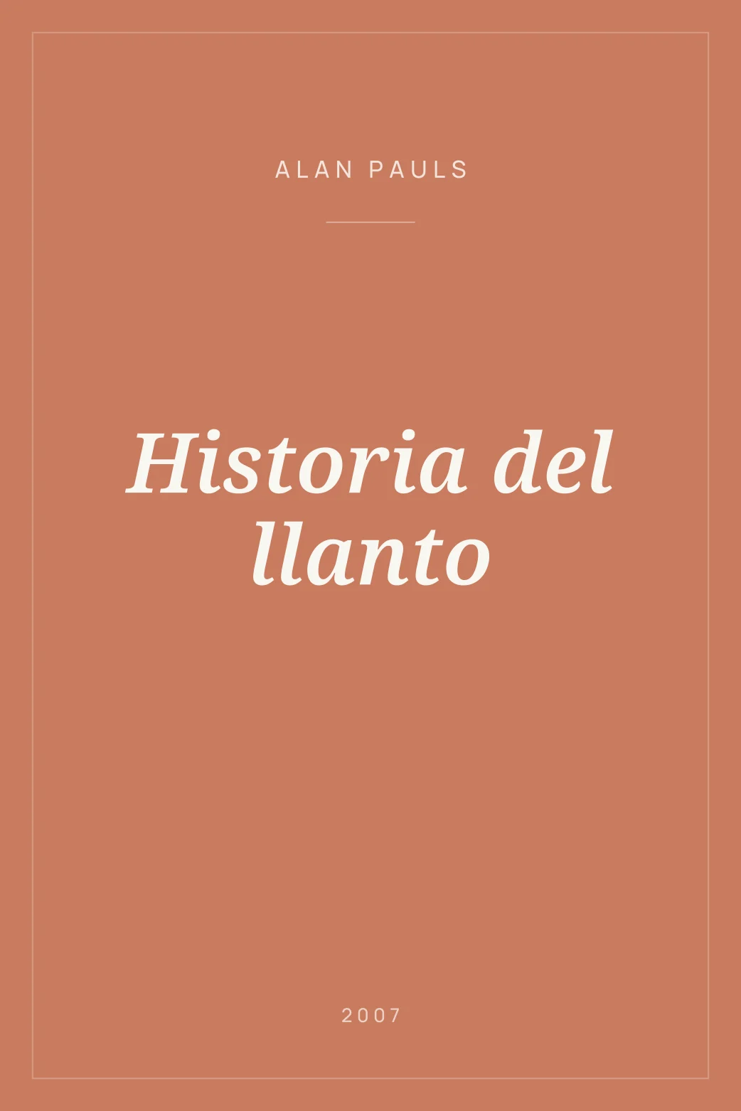 Portada de Historia del llanto