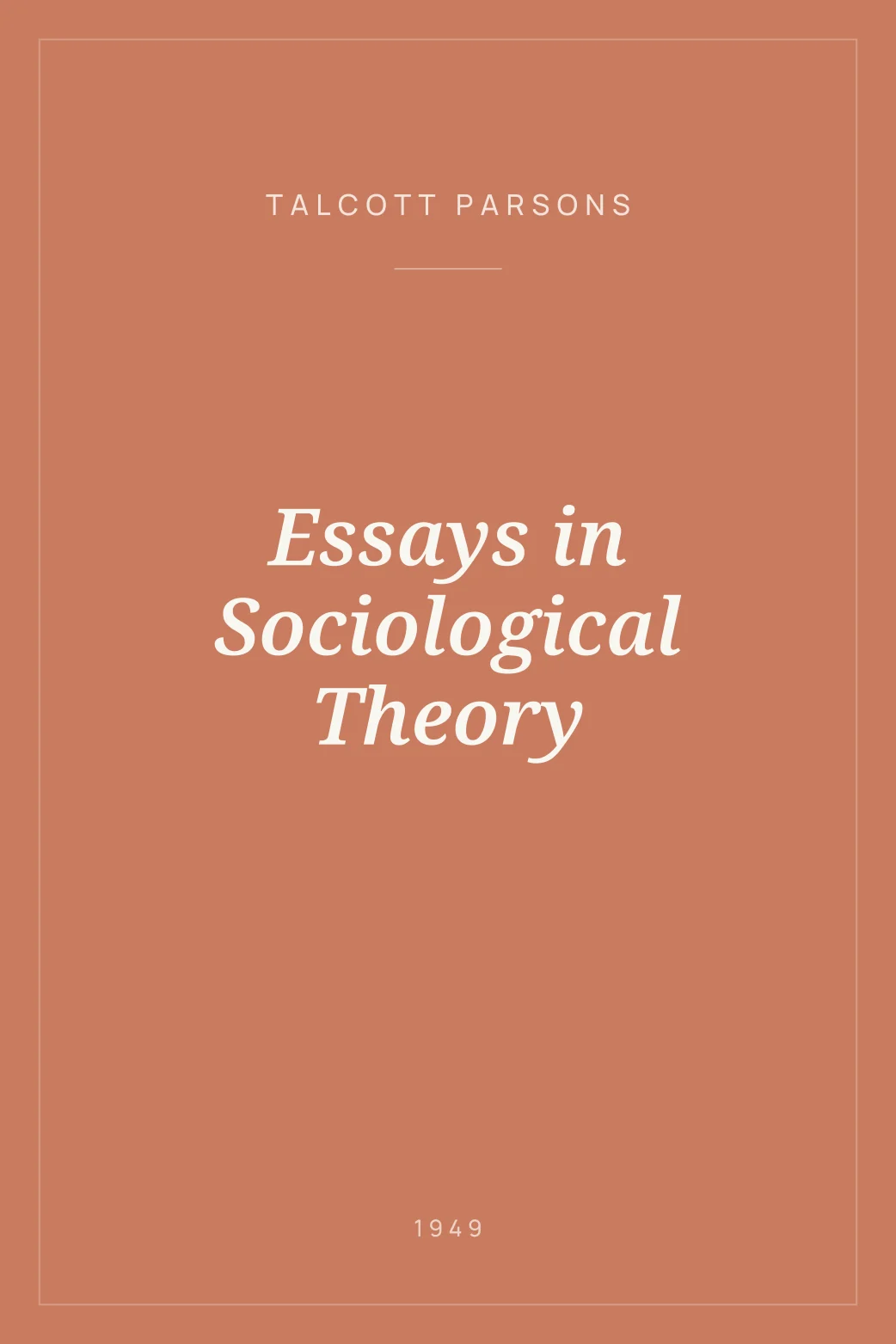 Portada de Essays in Sociological Theory