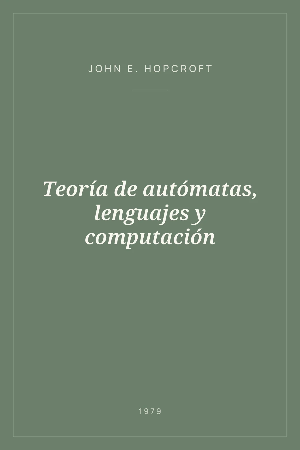 Portada de Teoría de autómatas, lenguajes y computación