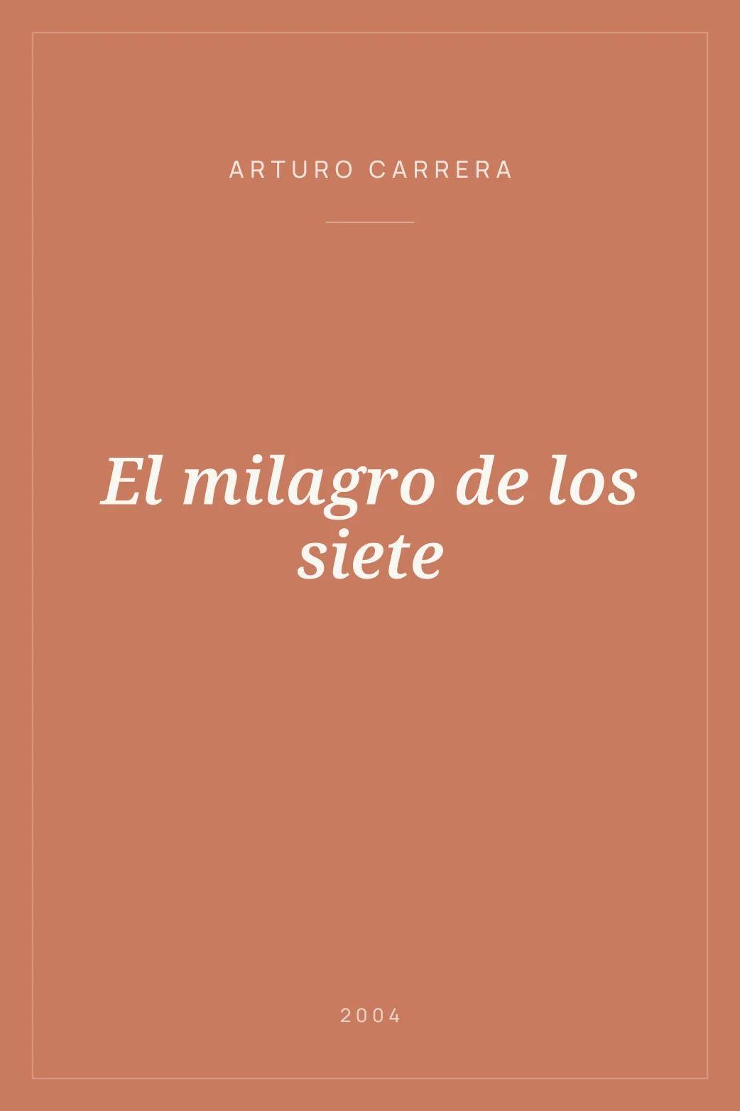 Portada de El milagro de los siete