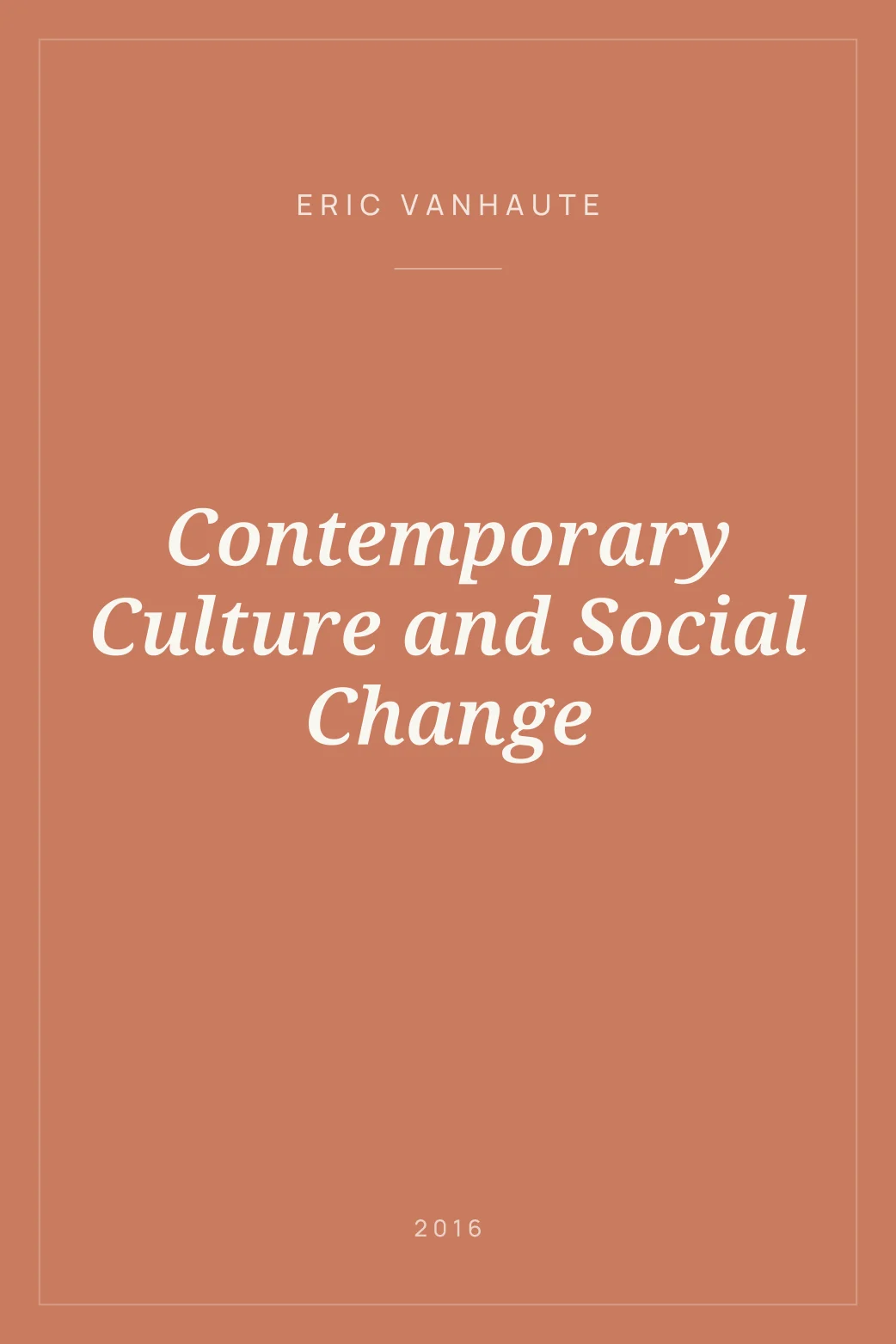 Portada de Contemporary Culture and Social Change