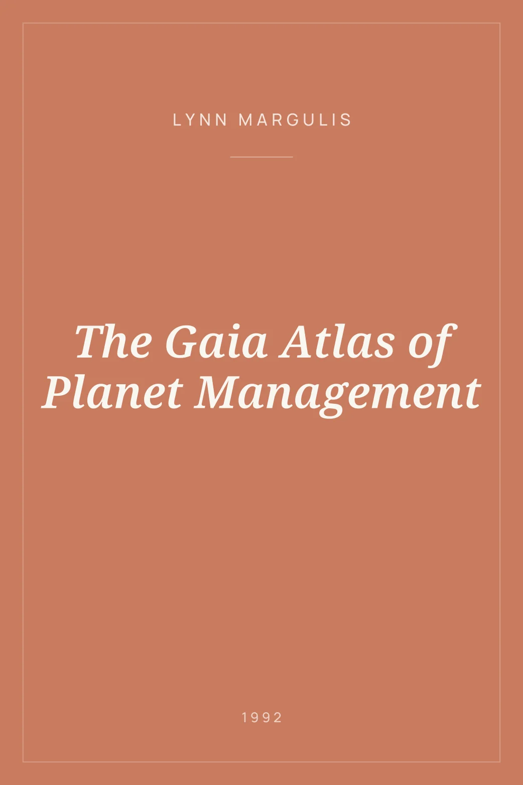Portada de The Gaia Atlas of Planet Management