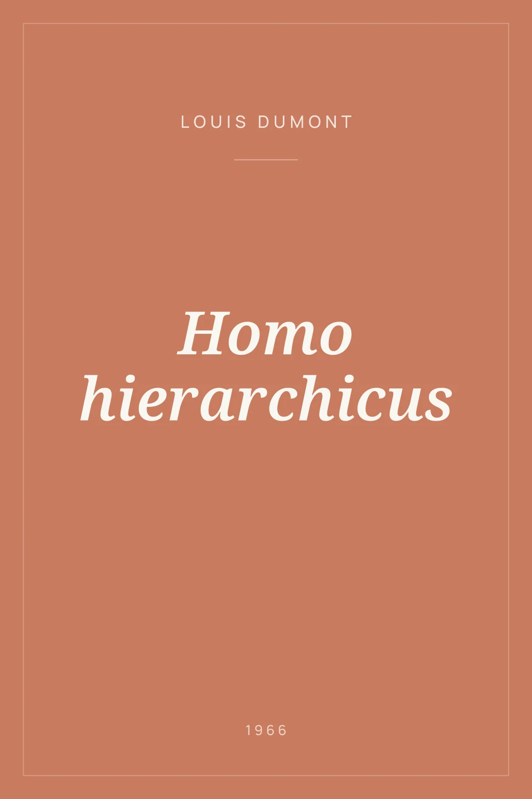 Portada de Homo hierarchicus