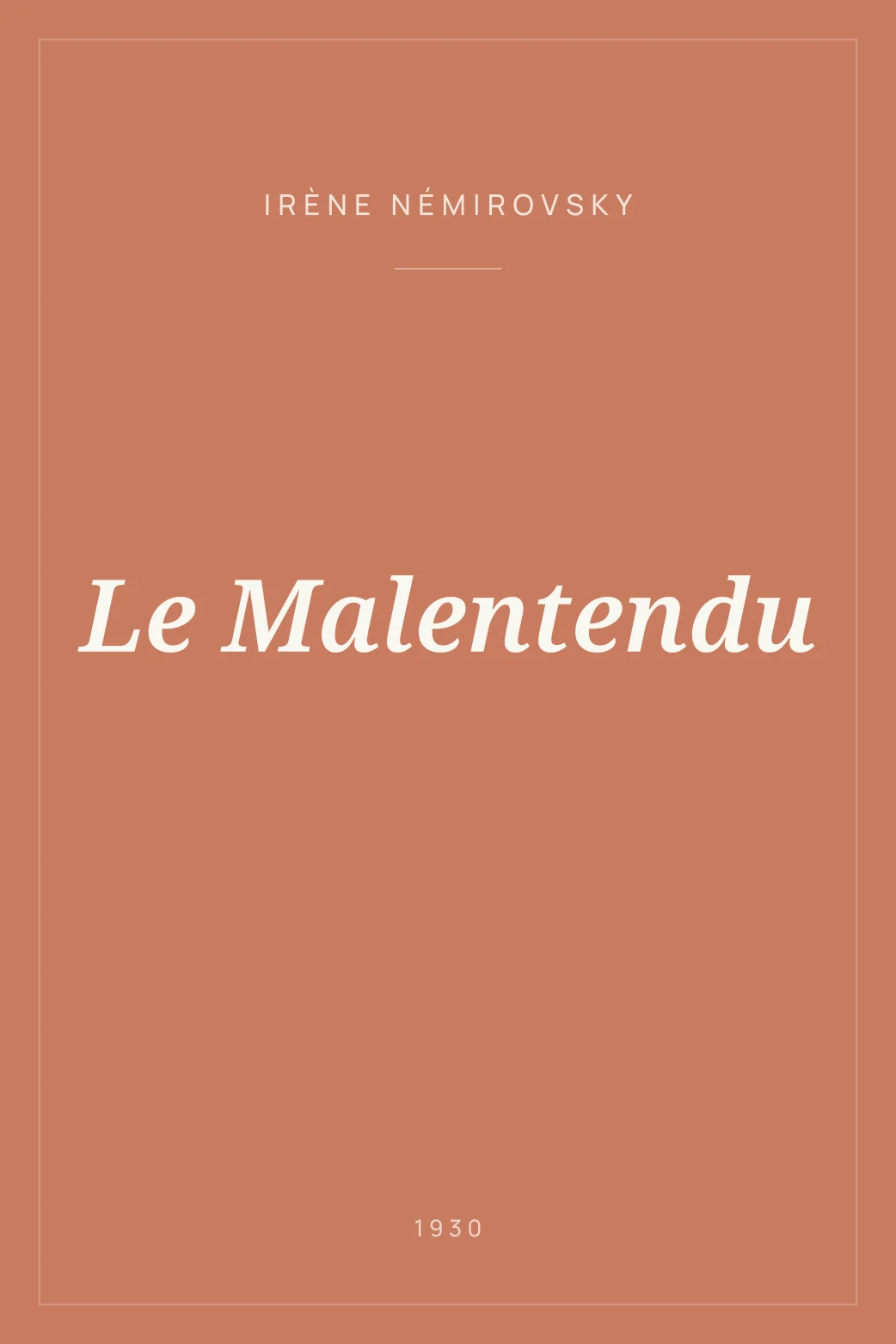 Portada de Le Malentendu