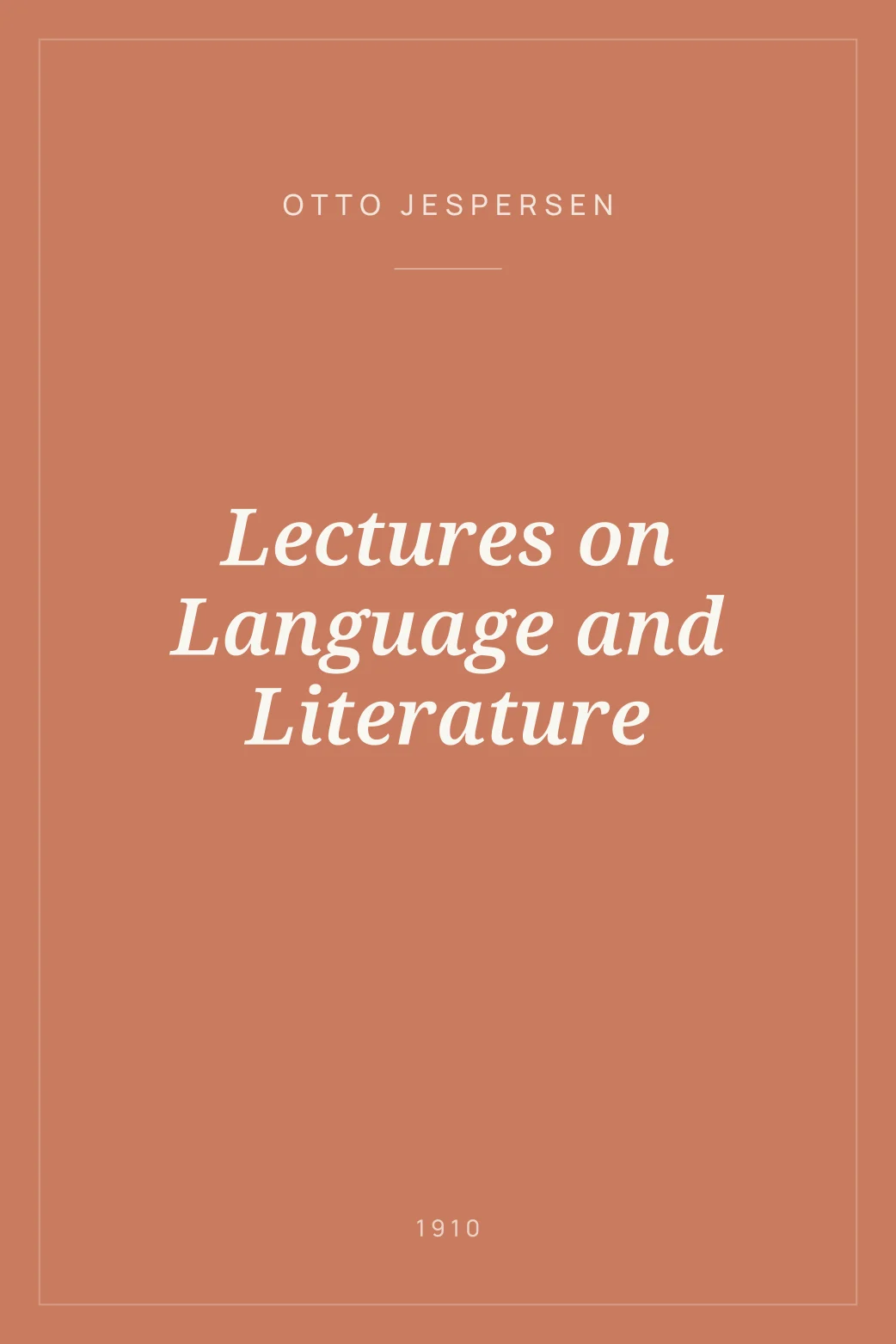 Portada de Lectures on Language and Literature