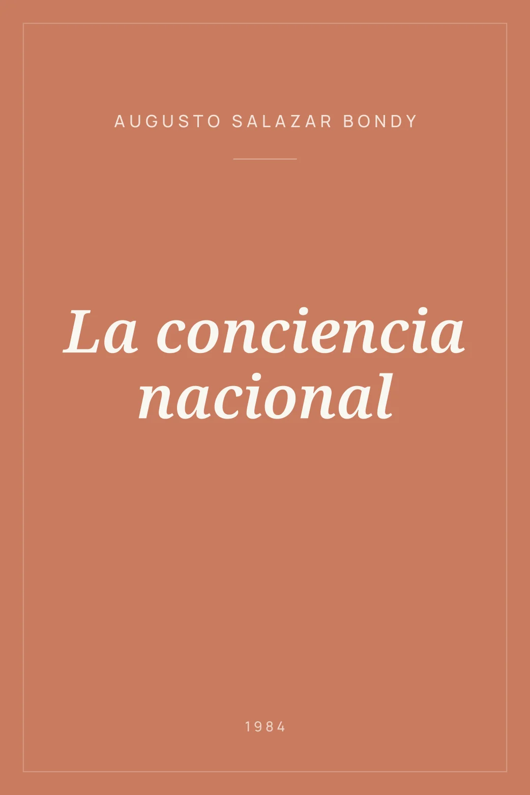 Portada de La conciencia nacional