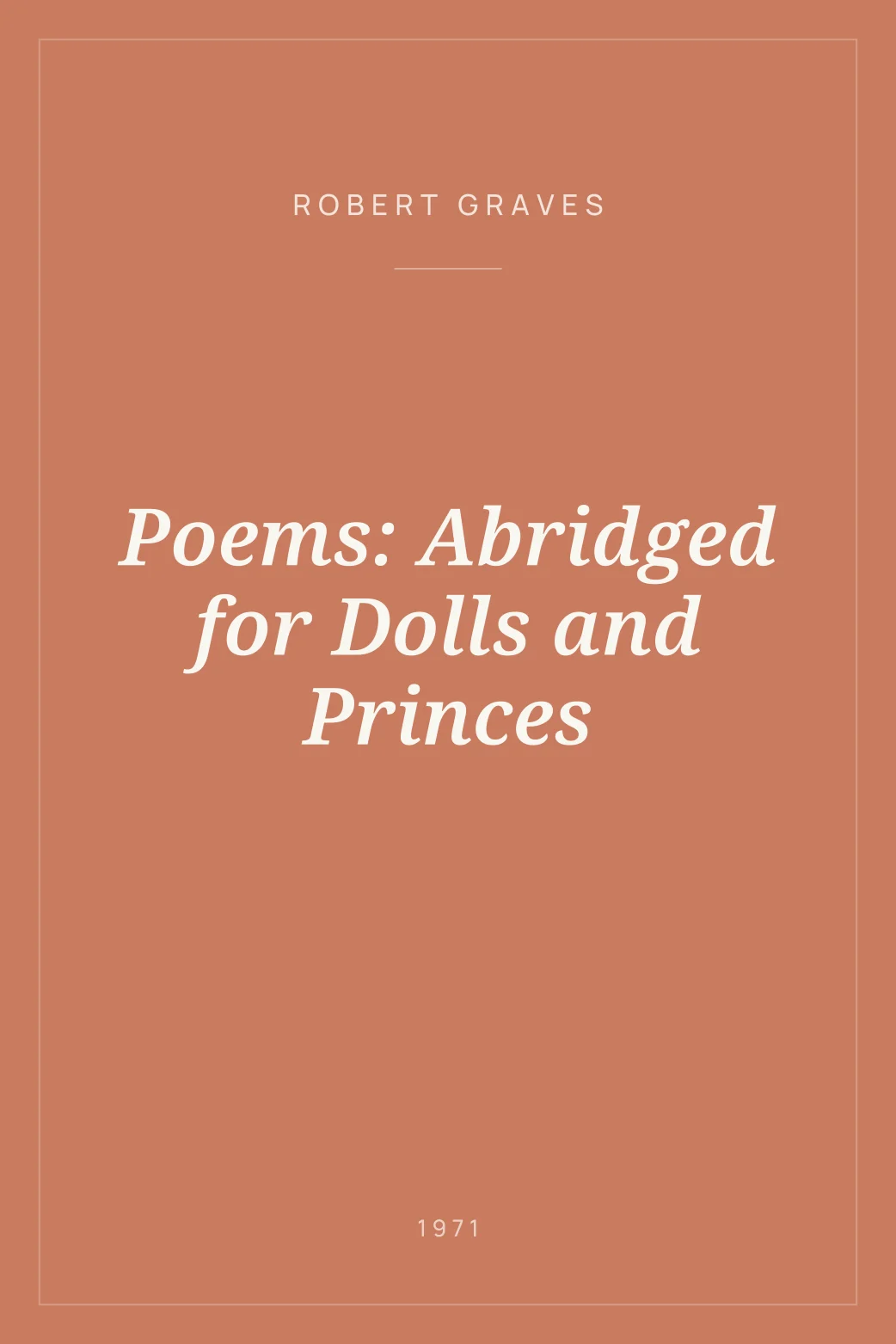 Portada de Poems: Abridged for Dolls and Princes