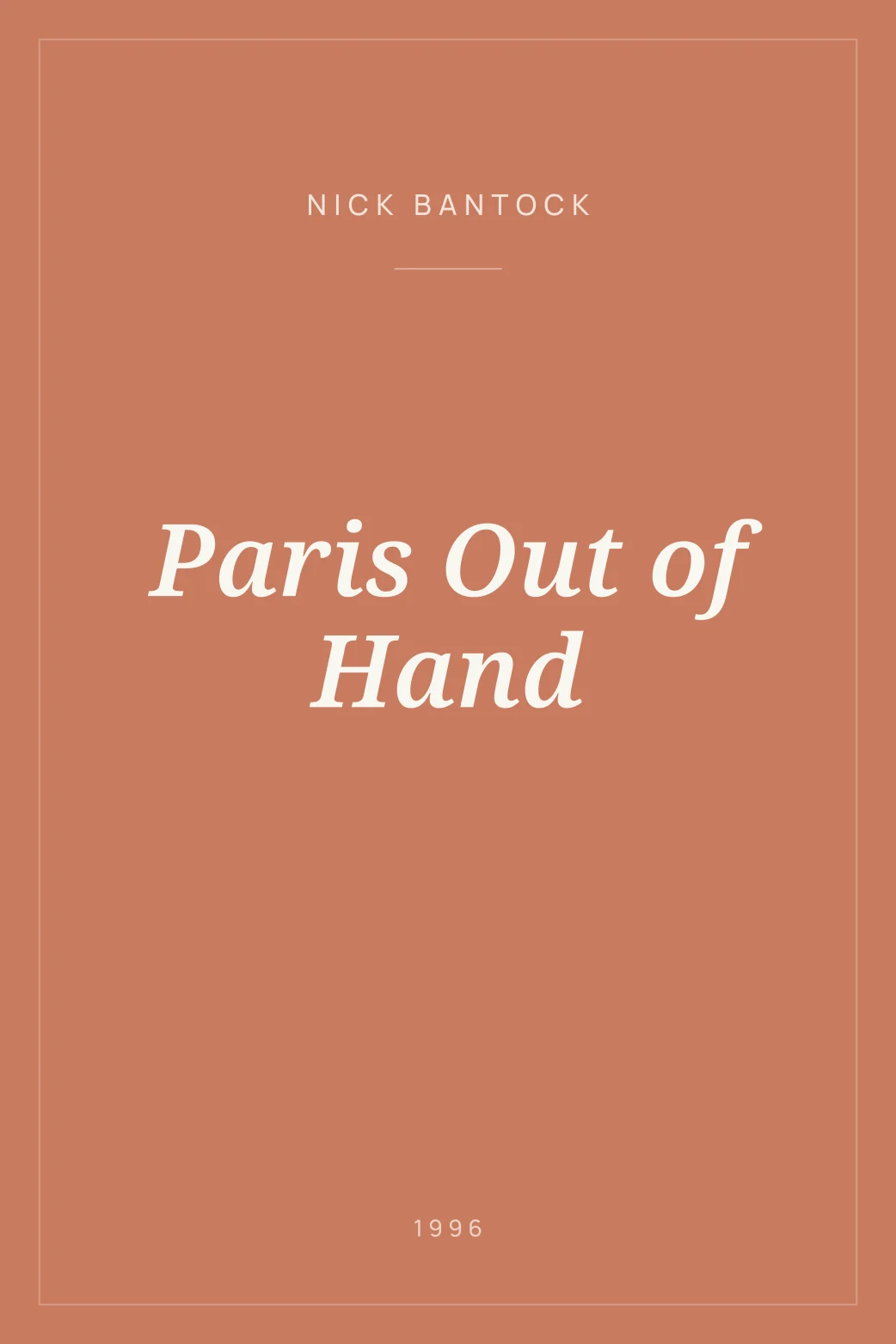 Portada de Paris Out of Hand